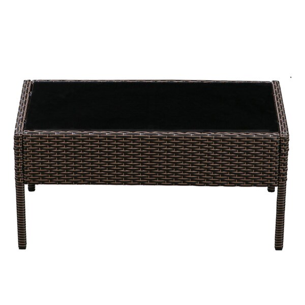 Brown wicker conversation set
